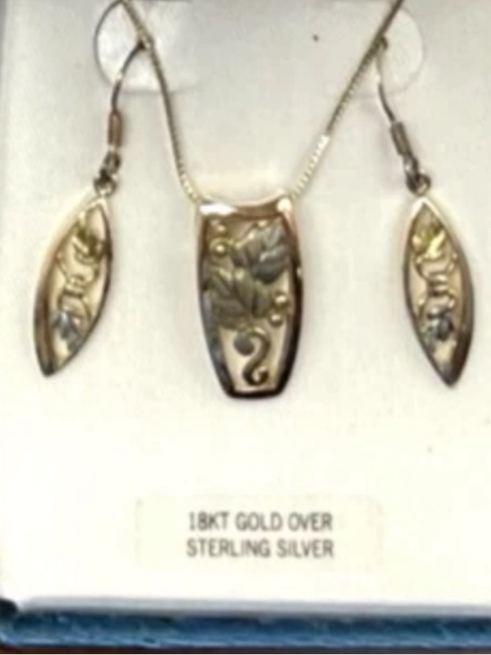 🆕18k gold over sterling earring necklace set NWT
